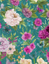 Midnight Garden - Large Floral All Over Teal Yardage