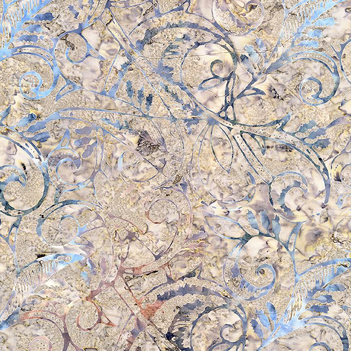 Tonga Mountain Meadow - Etched Vine Ash Batik - Remnant