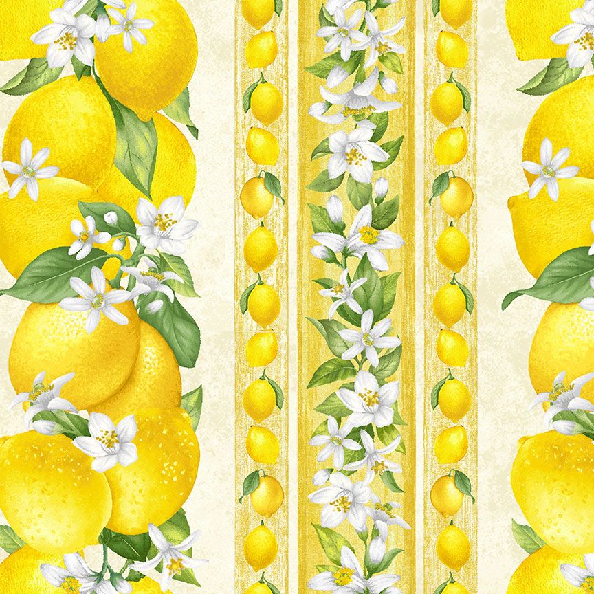 Lemon Bouquet - Lemon Bouquet 11 Inch Border Stripe Yardage