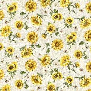 Honey Bee Farm - Tossed Bee and Sunflower Yardage