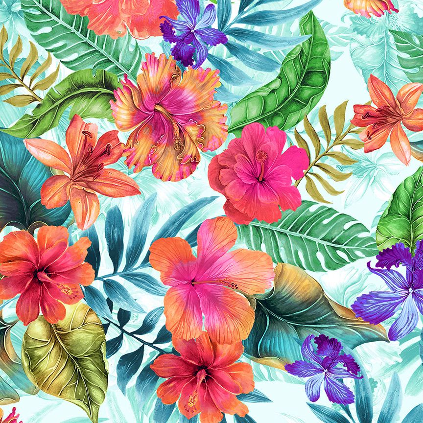 Paradise - Tropical Vibes - Hibiscus Yardage