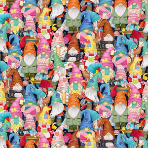 Sew Many Gnomes - Packed Sewing Gnomes Yardage