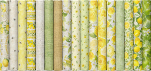 Lemon Bouquet - Packed Lemon Leaves Yardage