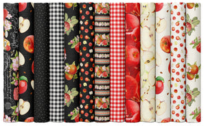 Orchard Valley - Apple 11 inch Stripe Black Yardage