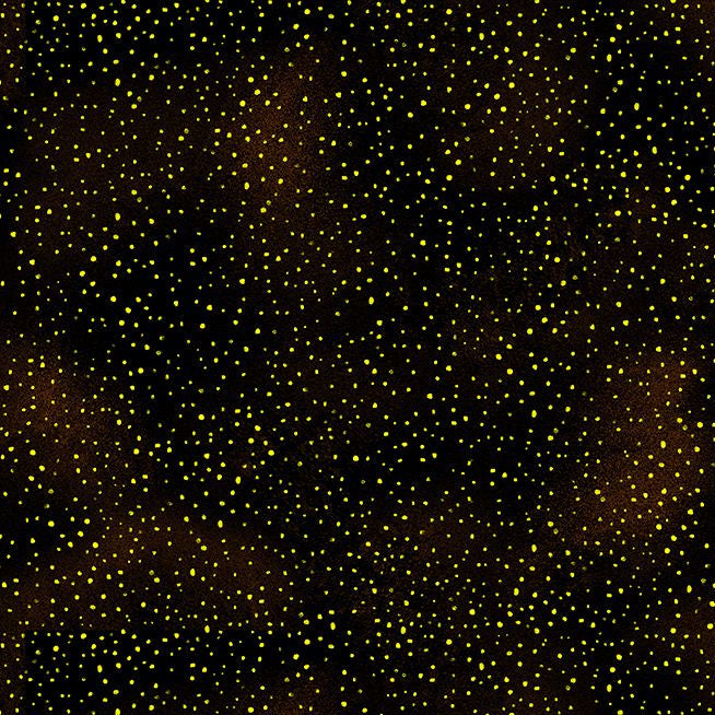 Cleo - Golden Tiny Dots on Black Metallic Yardage