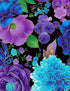 Utopia - Blue Metallic Florals Yardage