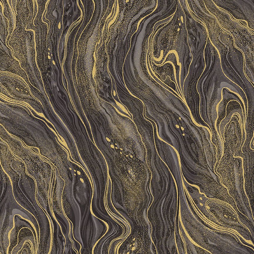 Abstract Marbling Iron Metallic Yardage