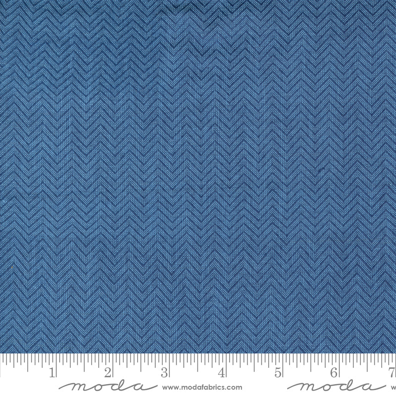 Denim and Daisies Wovens - Blue Jeans Chevron Blue Yardage