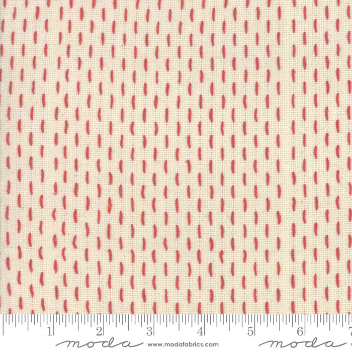 Moda - French Sashiko Wovens - Pearl Red