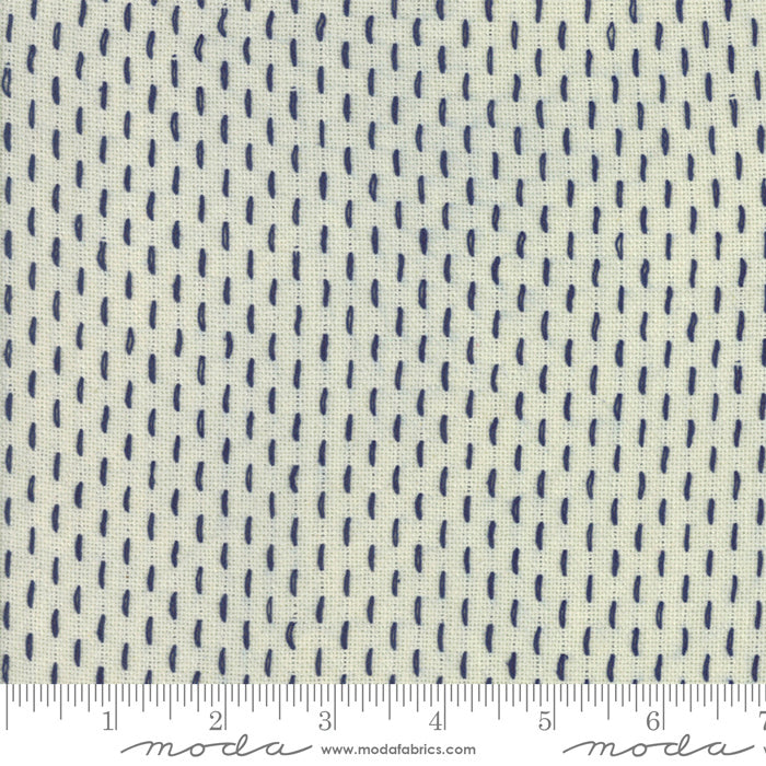 Moda - French Sashiko Wovens - Pearl Indigo