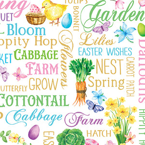 Cottontail Farms - Springtime Words White