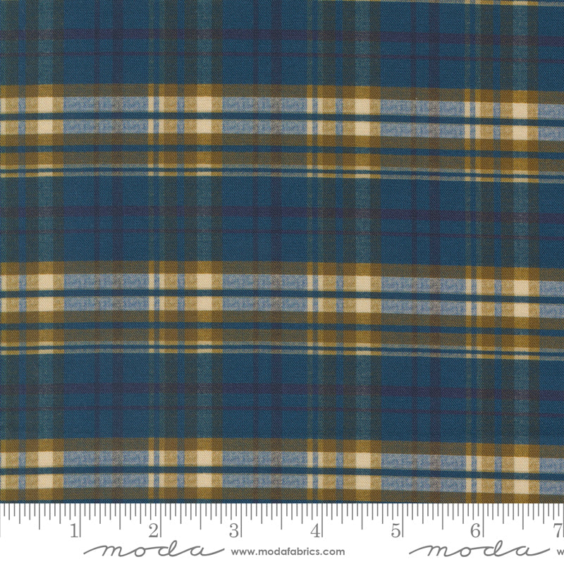 Lydia's Lace - Plaid Indigo Yardage