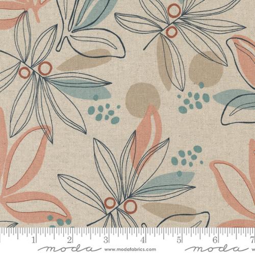 Melrose - Palm Mochi Linen Angel - Florals Yardage