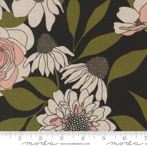 Botany Mochi Linen Ink - Florals Multi Yardage