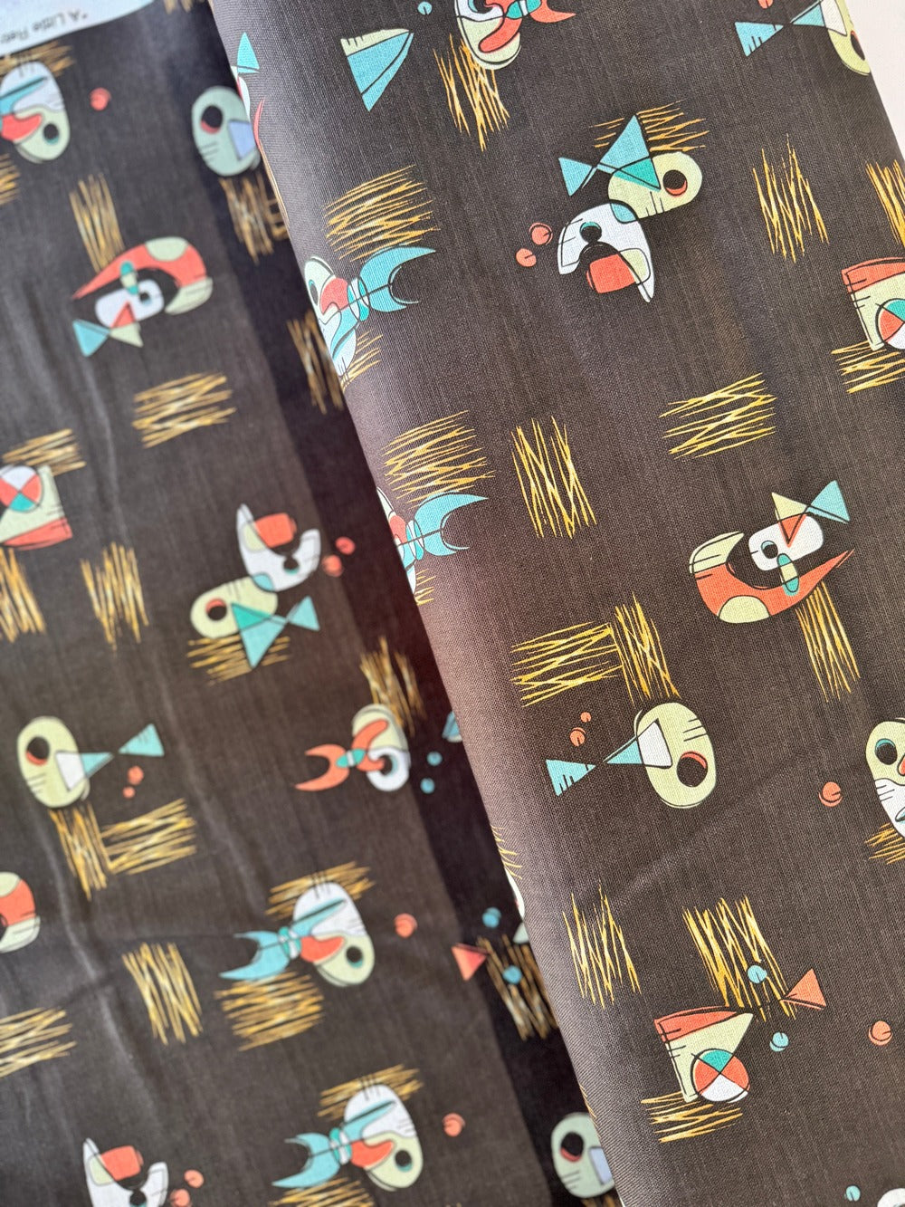 Little Retro Vibe - Coconut Canvas Yardage