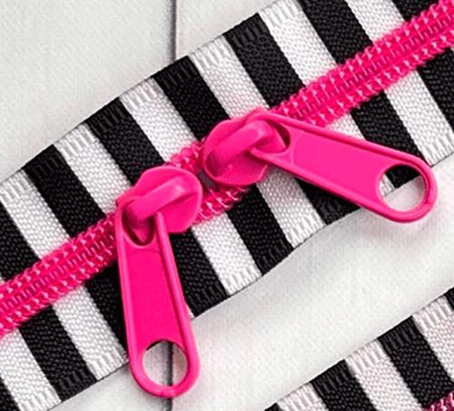 Black and White 30" Zipper Pink