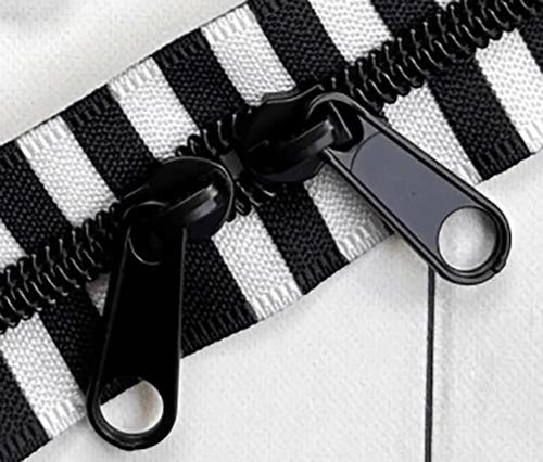 Black and White 30" Zipper Black