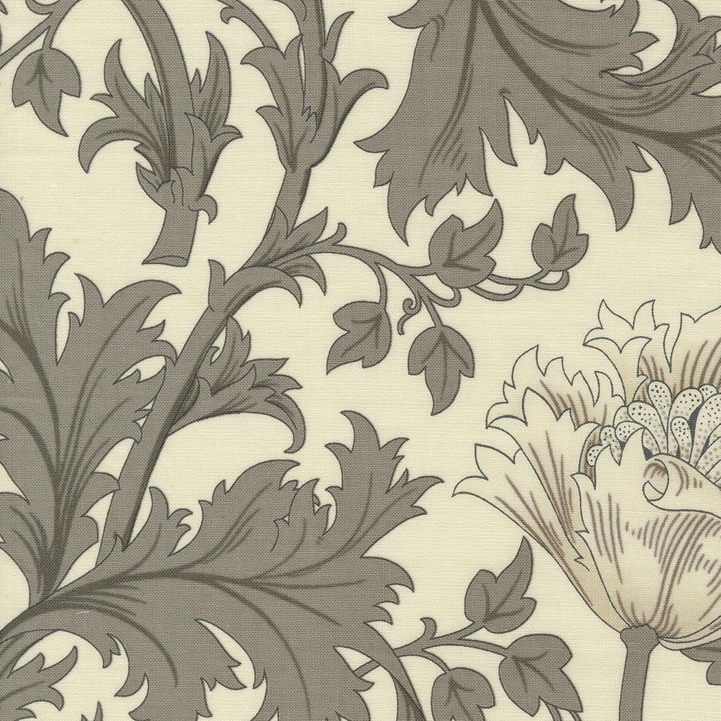 Ebony Suite - Anemone Large Floral Porcelain Yardage