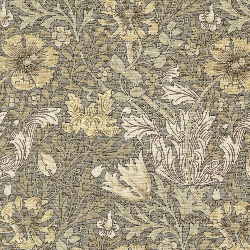 Ebony Suite - Compton Florals Vines Dove Yardage