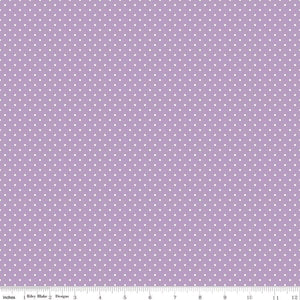 White Swiss Dot on Lavender Yardage