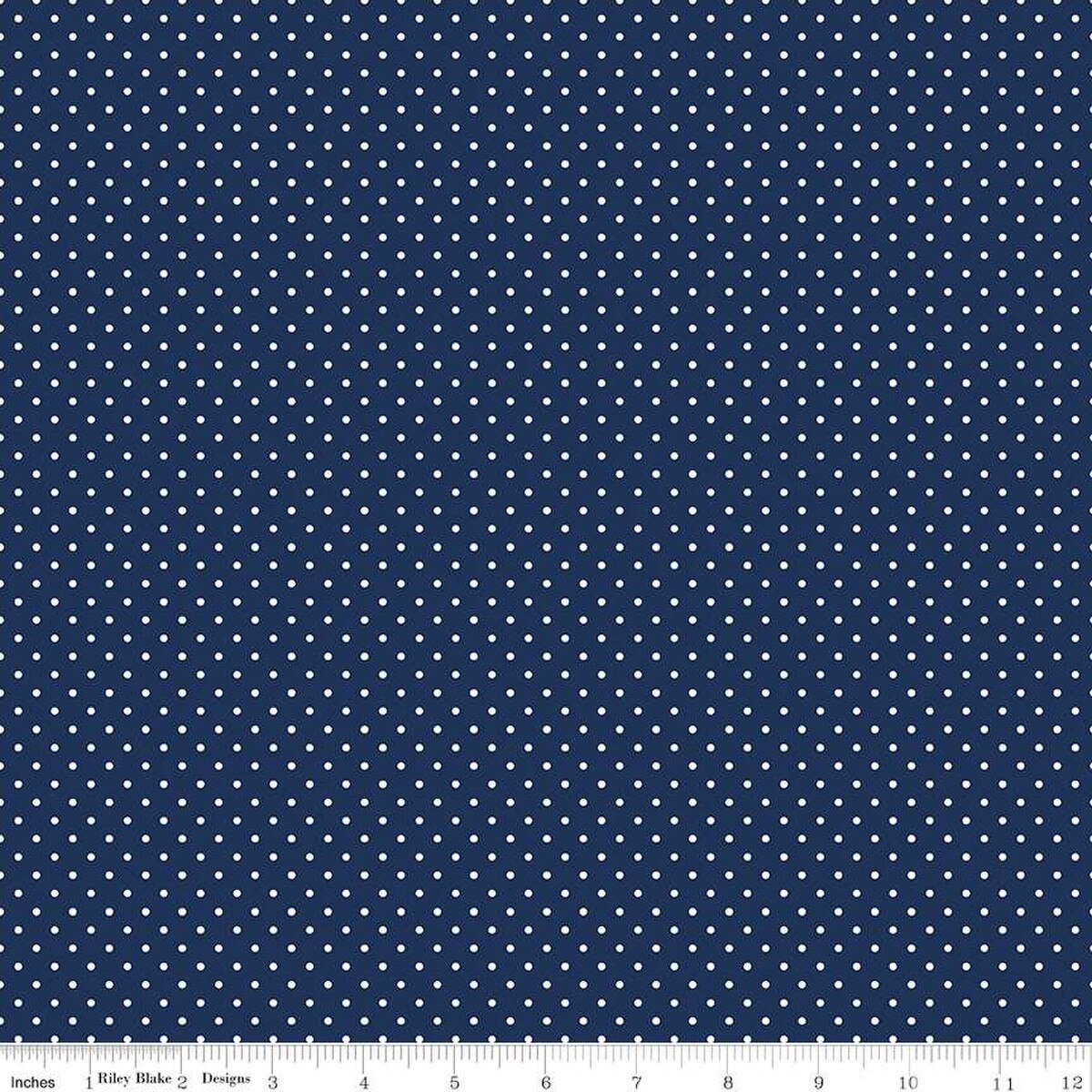 White Swiss Dot on Navy Yardage