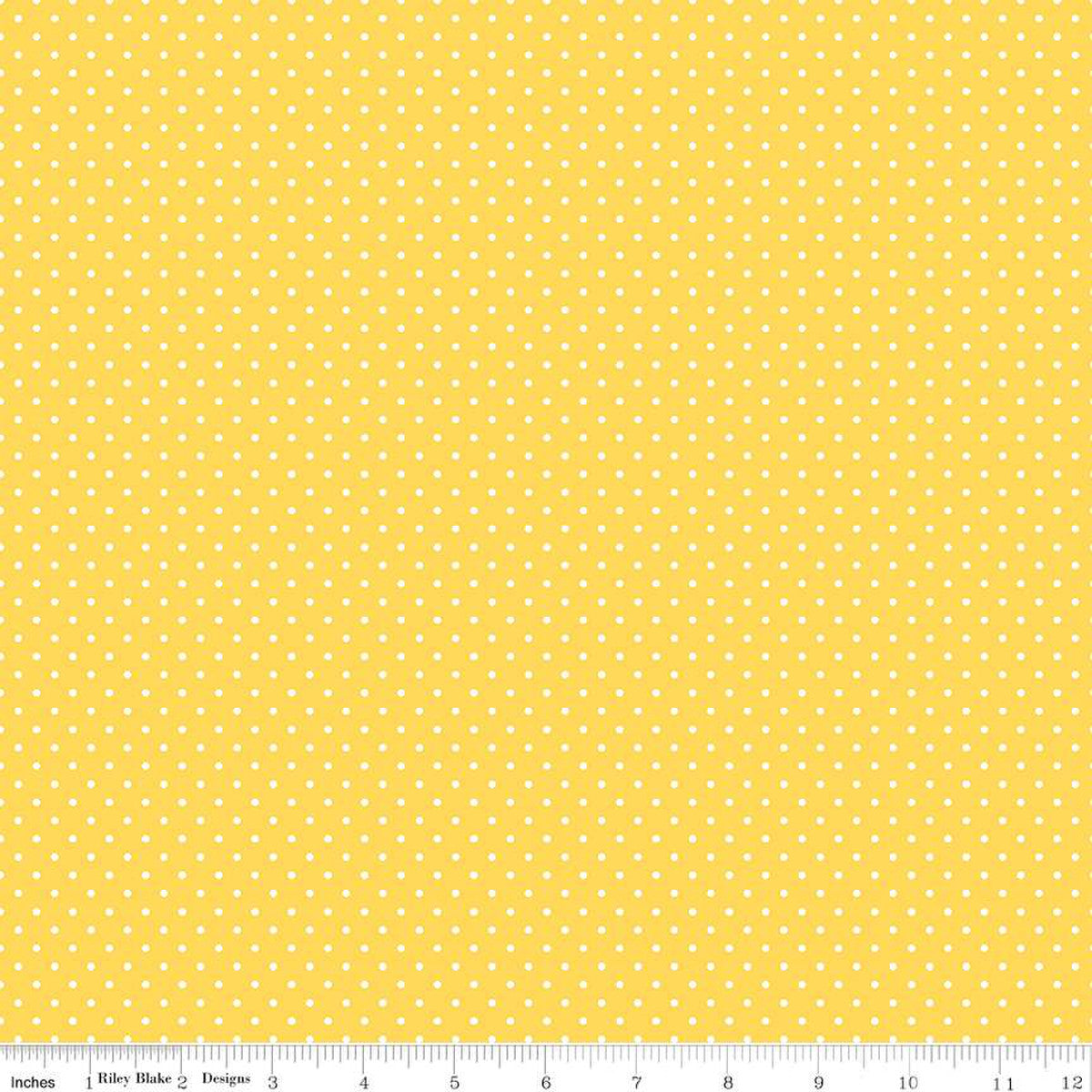 White Swiss Dot on Yellow Yardage