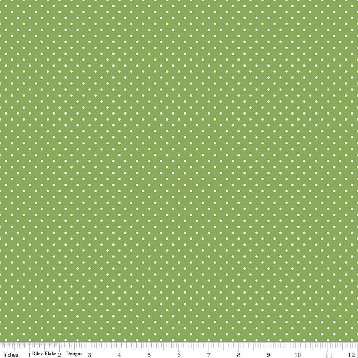 Swiss Dot Color Green Yardage