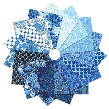 Holiday Flourish - Festive Finery Blue Fat Quarter Bundle