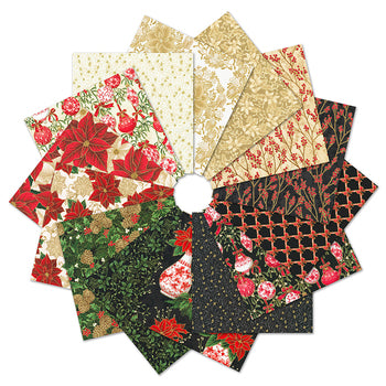 Holiday Flourish - Festive Finery Cream & Black Fat Quarter Bundle