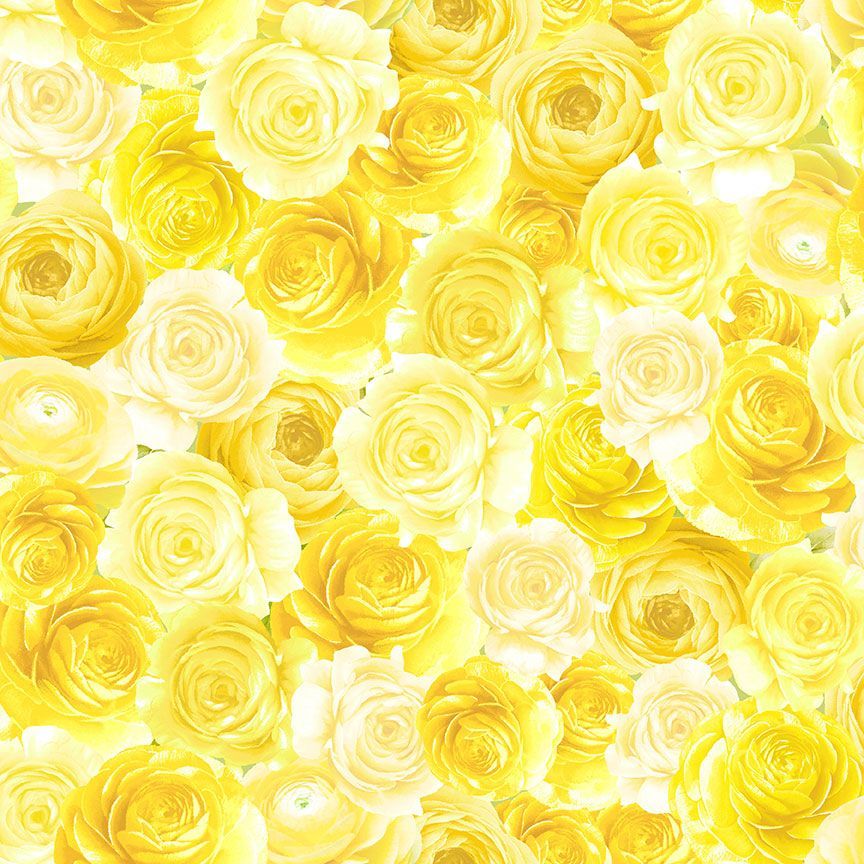 Lemon Bouquet - Packed Yellow Roses - Timeless Treasures