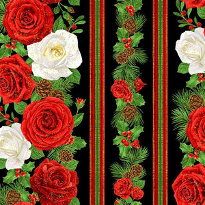 Winter Rose - Metallic Winter Rose 11" Stripe