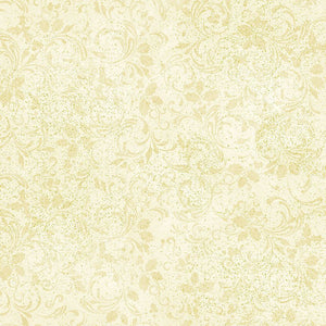 Winter Rose - Stamped Holiday Leaves Cream Metallic