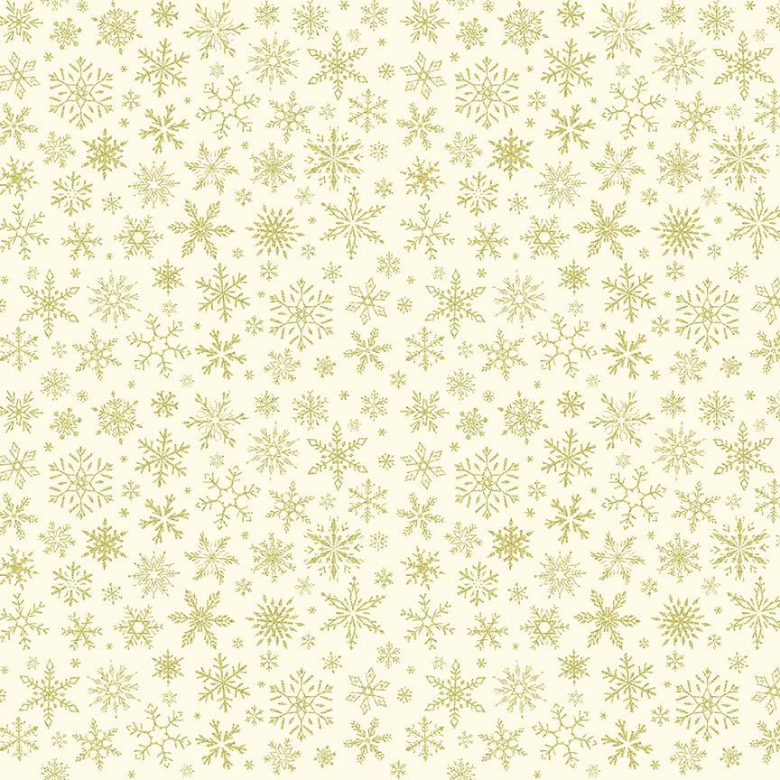 Winter Rose - Metallic Snowflakes Cream - Timeless