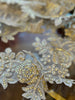 Embellished Silver Gold Floral Wedding Lace Trim