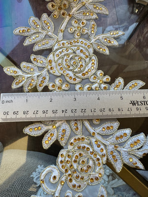 Embellished Floral Wedding Lace Trim