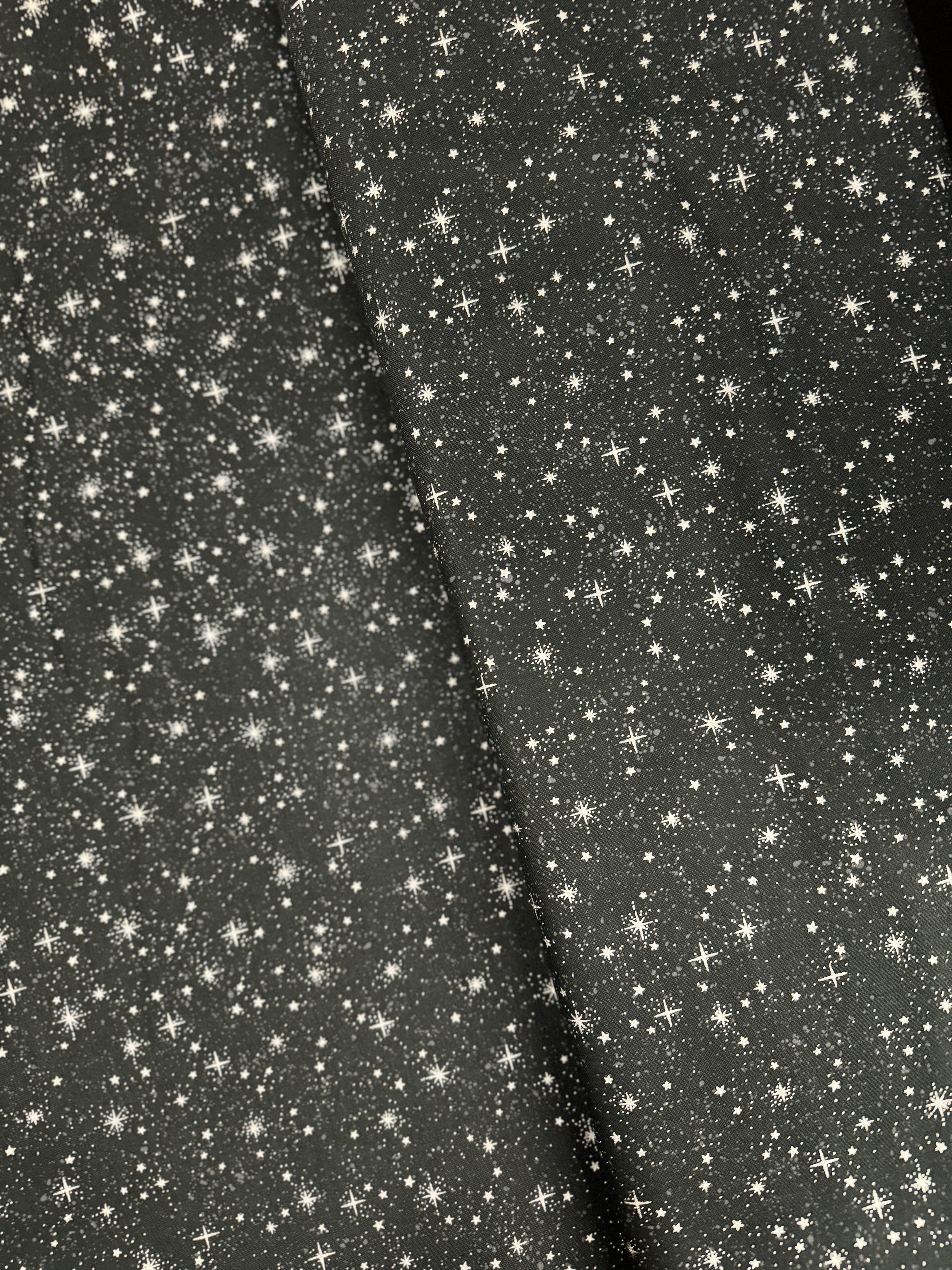 Sparkle and Fade - Stars Black/Silver Fabric