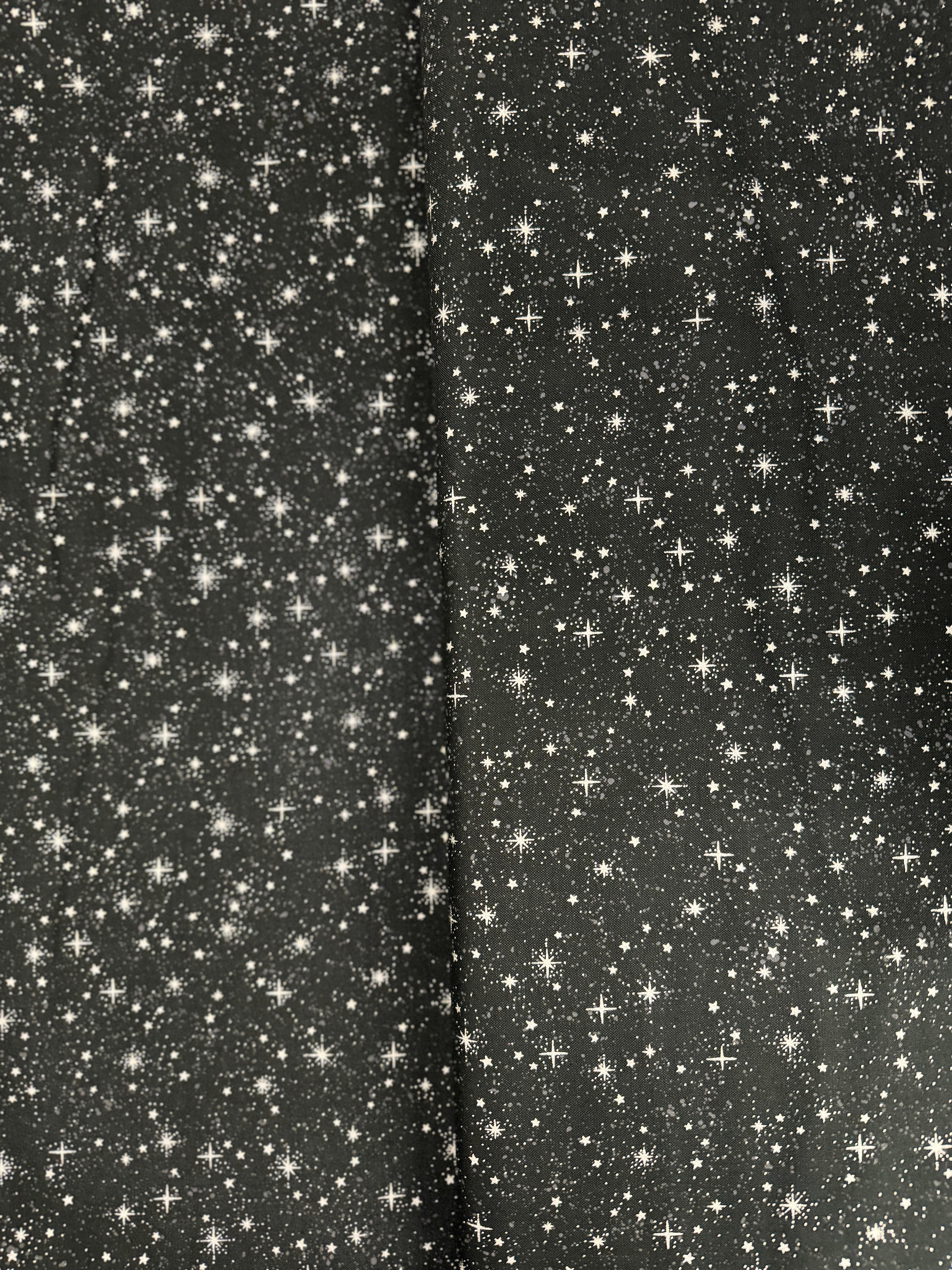 Sparkle and Fade - Stars Black/Silver Fabric