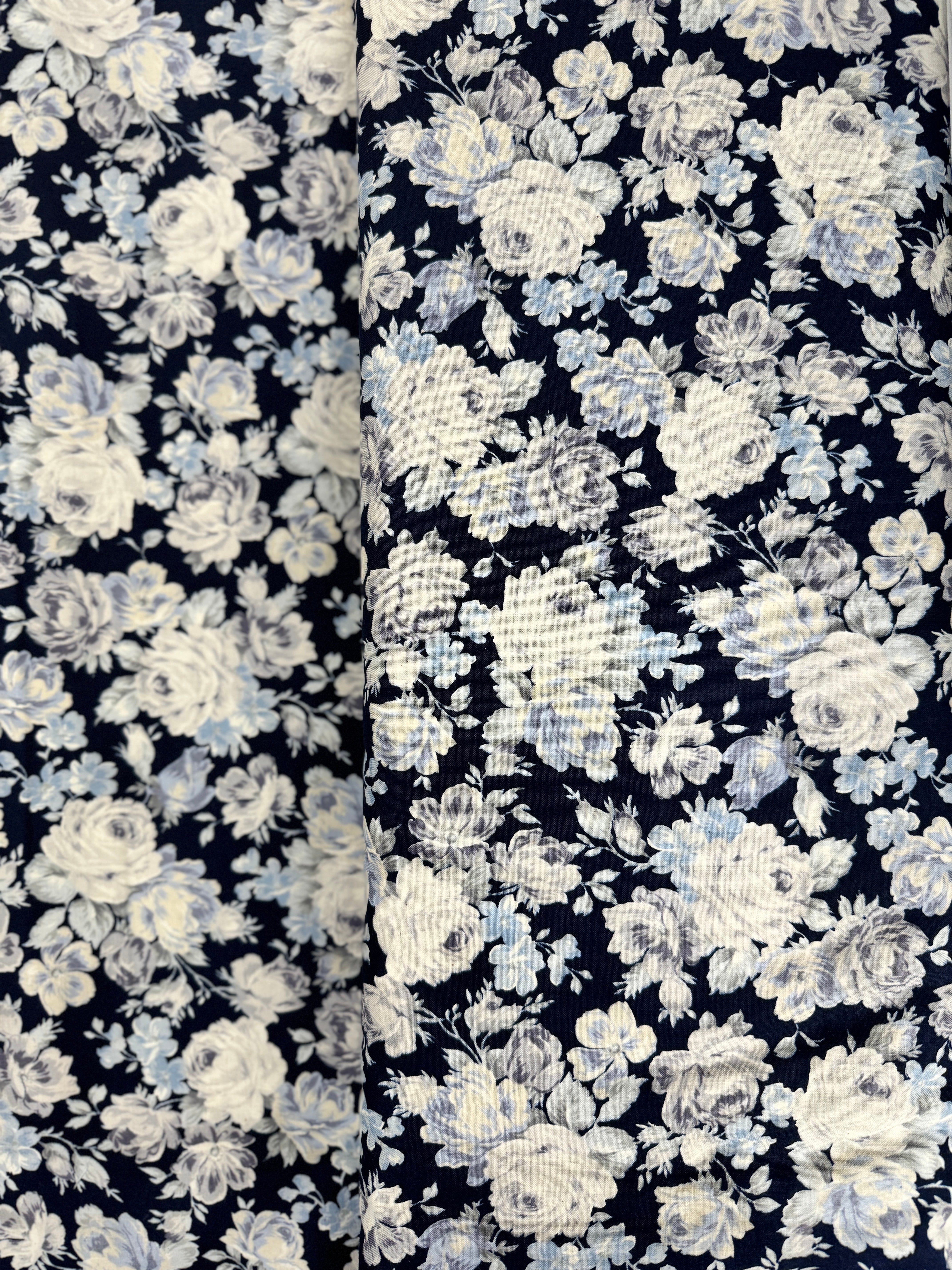 Sevenberry English Garden - Roses Navy Yardage