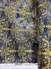 Floral Impressions - Washed Tonal Filigree Faded Dark Gray Gold Metallic Yardage