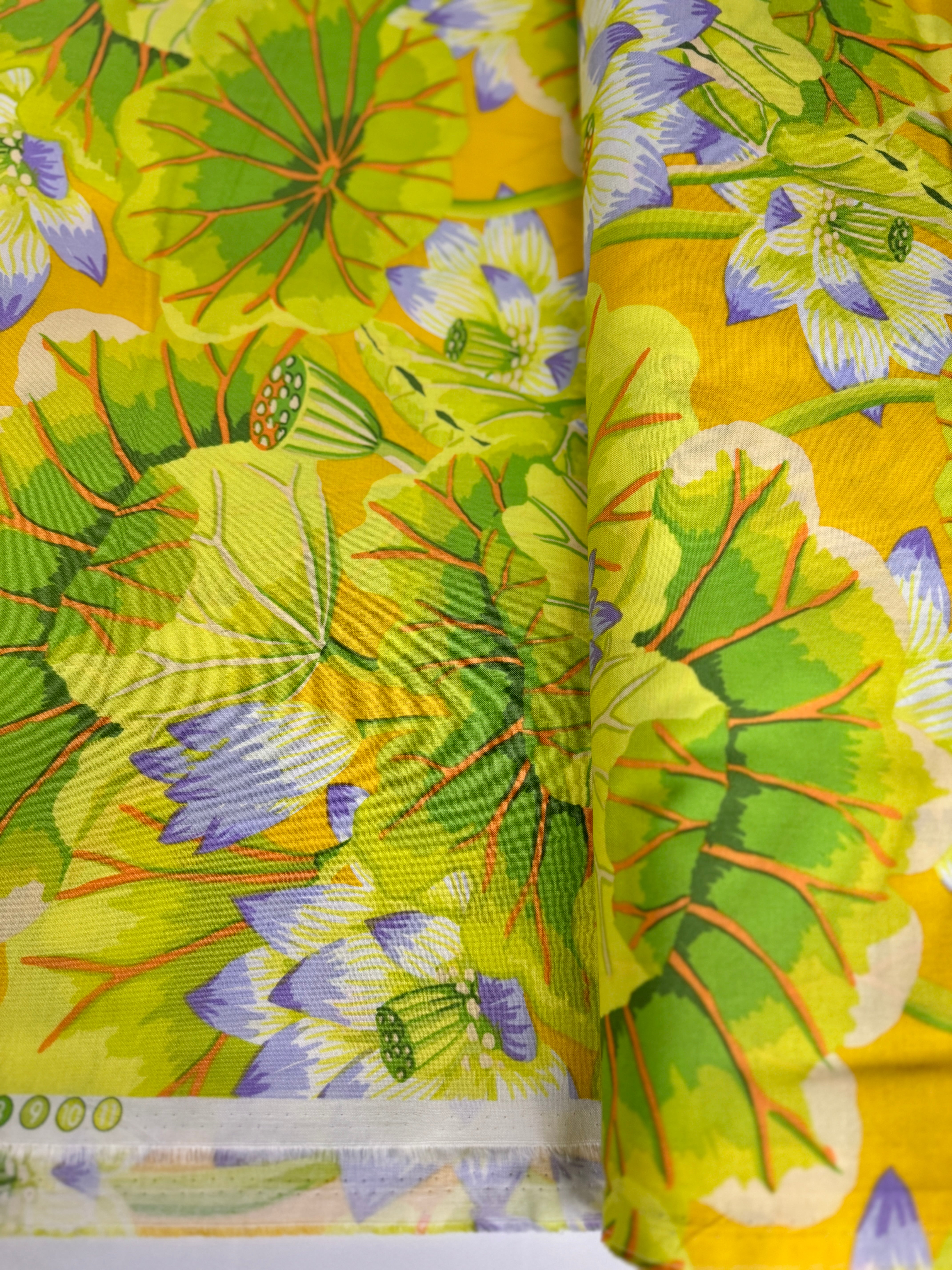 Kaffe Fassett Collective - Classics - Lake Blossoms Yellow Yardage