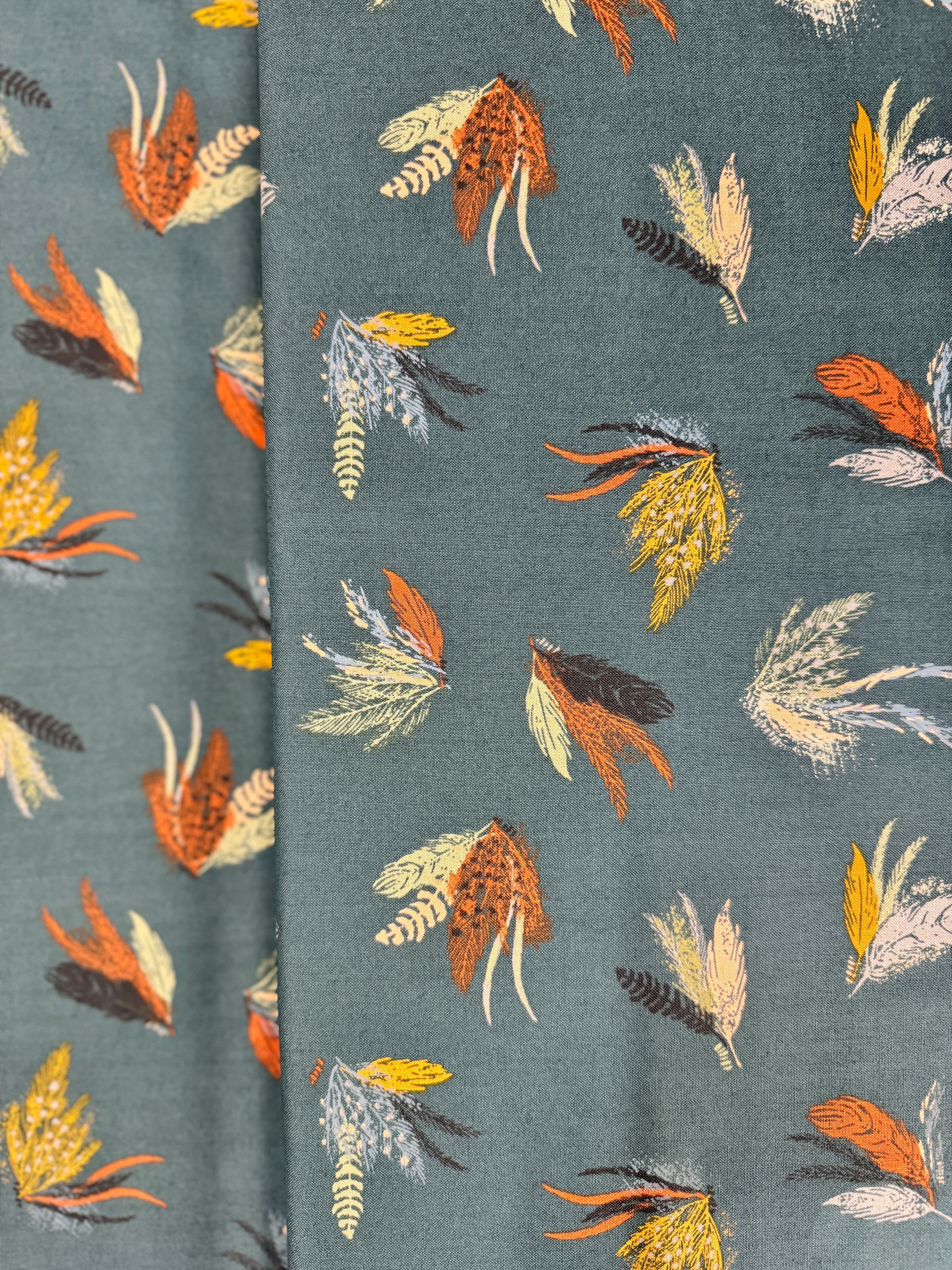 Woodland And Wildflowers - Dark Lake Feather Friends Fabric