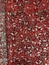 Holiday Wishes - Mistletoe Scroll Crimson/Silver Metallic Yardage