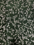 Holiday Flourish-Snow flower - Swirls Green Metallic Yardage