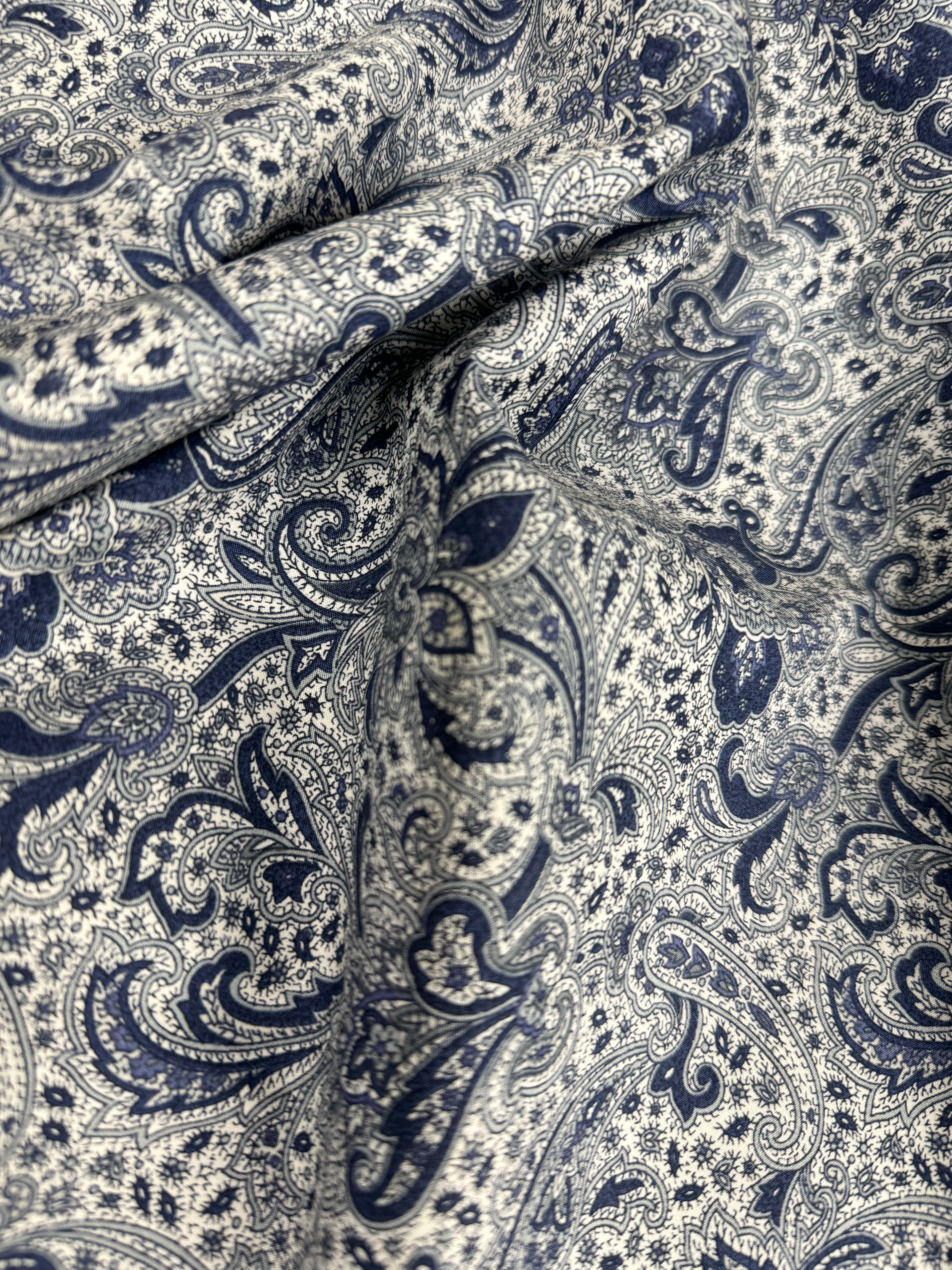 Paisley Prints - White Yardage