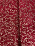 Holiday Flourish-Snow flower - Swirls Cranberry Metallic - Remnant