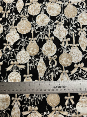 Holiday Flourish - Festive Finery - Ornaments Shadow Silver Yardage