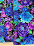 Utopia - Blue Metallic Florals Yardage