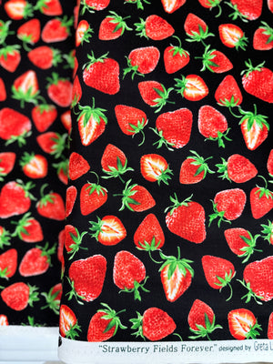 Strawberry Fields Forever - Strawberry Festival Black Yardage