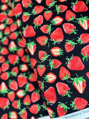 Strawberry Fields Forever - Strawberry Festival Black Yardage