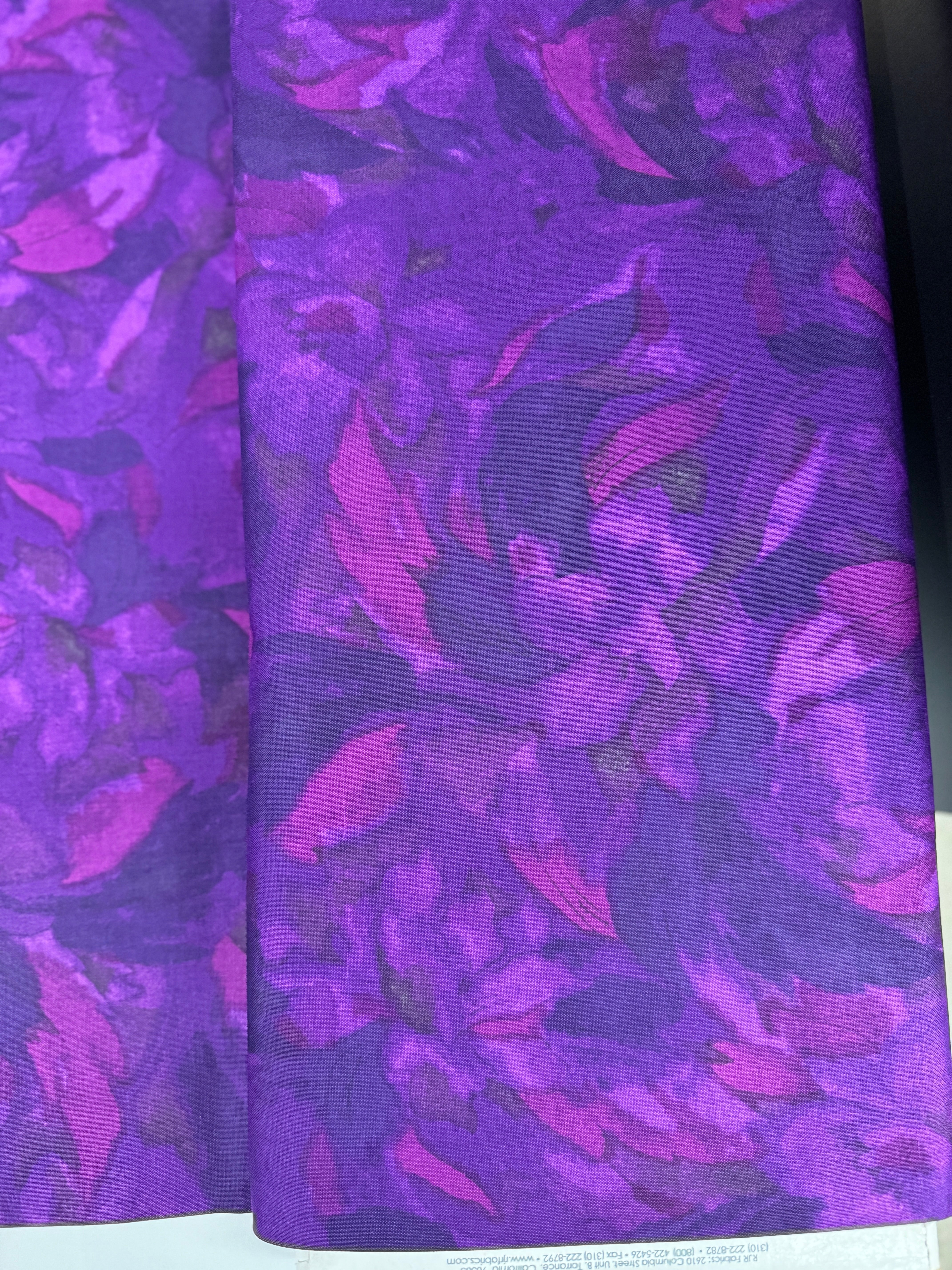 Burano - Linear Floral Magenta Yardage